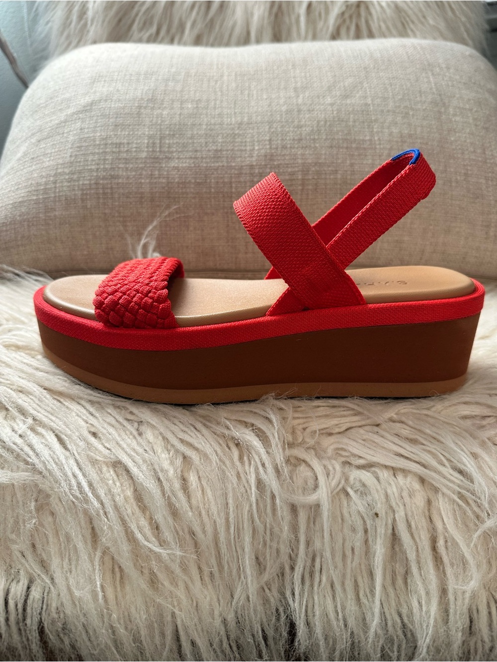 Rothy's The Lightweight Wedge Platform Sandal in Red Hot ♥️ Women’s size 6.5 - Picture 5 of 12